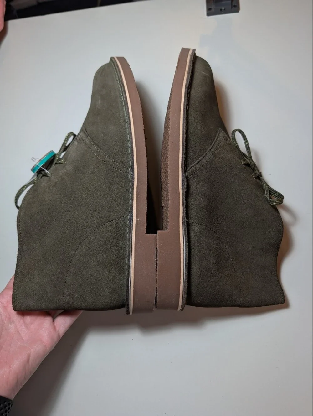 Clarks Men's Size 10.5W Suede Bushacre Chukka Boots in Olive NWT